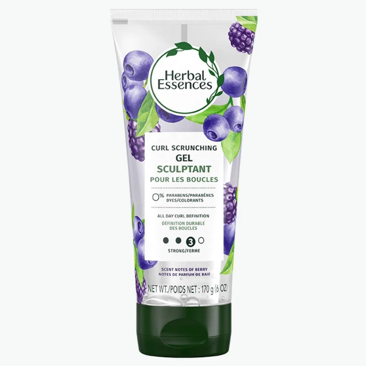 Herbal Essences front tube showing label and berry scent benefit