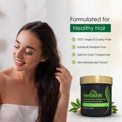 Hydrolyzed keratin close-up with Herbishh product showing strengthening benefit