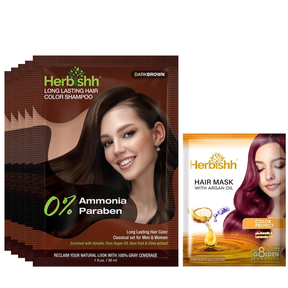 Herbishh front packaging showing dark brown sachets and clear labeling for travel convenience