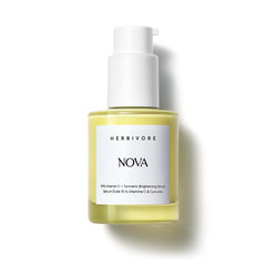 HERBIVORE Nova front bottle showing label and luminous design benefit