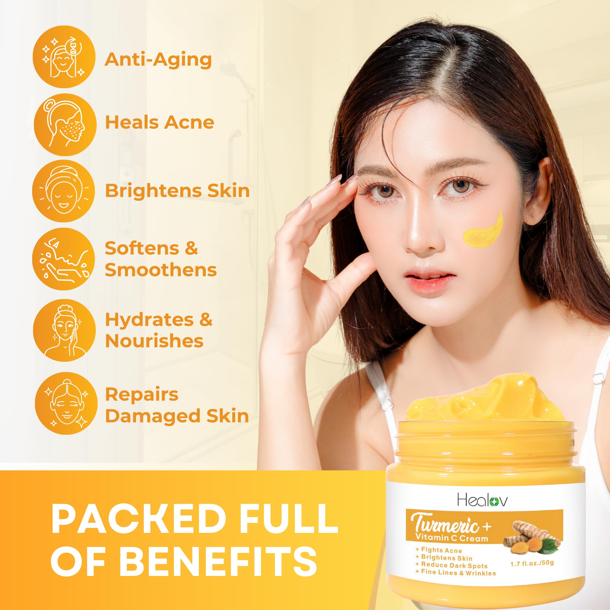 Herblov application on cheek demonstrating even coverage and glow