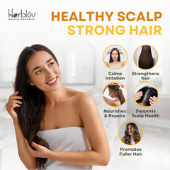 Herblov family using shampoo in bathroom showing safe gentle formula