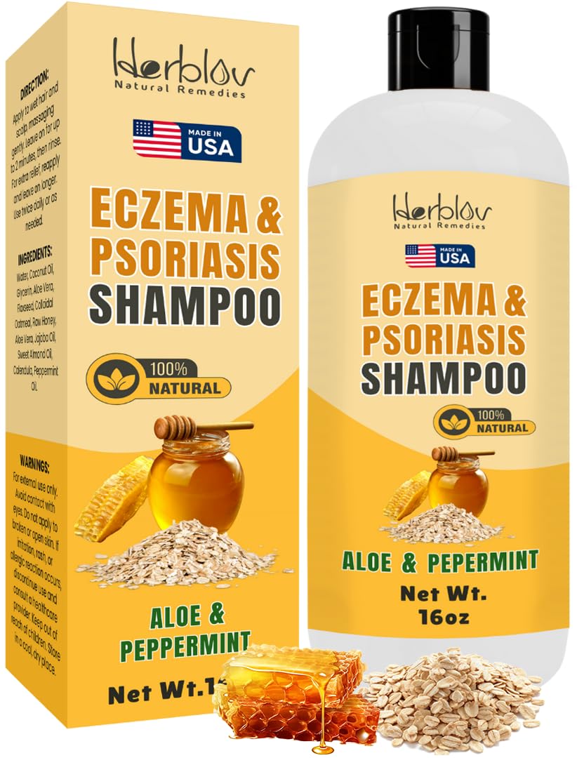 Herblov shampoo front bottle showing clean packaging and soothing benefit
