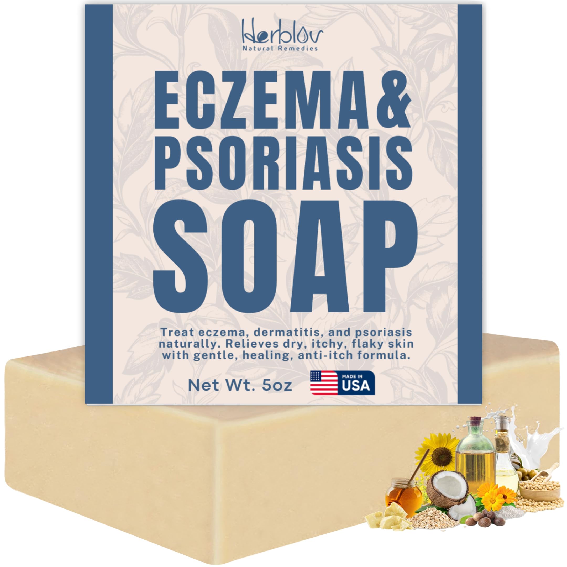 Herblov soap front packaging showing calm-retail appearance and clear benefits