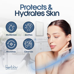 Herblov soap lather in hand demonstrating gentle clean and mild foam