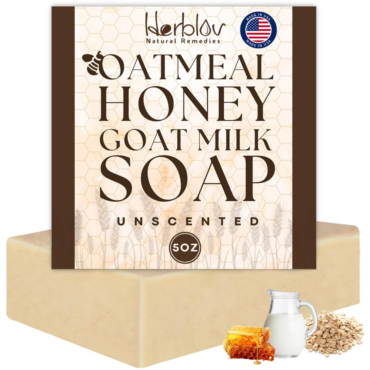 Herblov front packaging showing oat and goat milk benefits