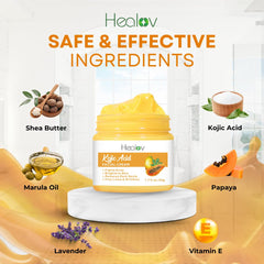 Herblov ingredient label close-up showing key brightening components