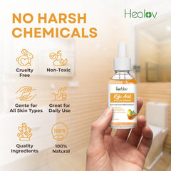 Herblov serum applied to cheek illustrating targeted dark spot reduction benefit