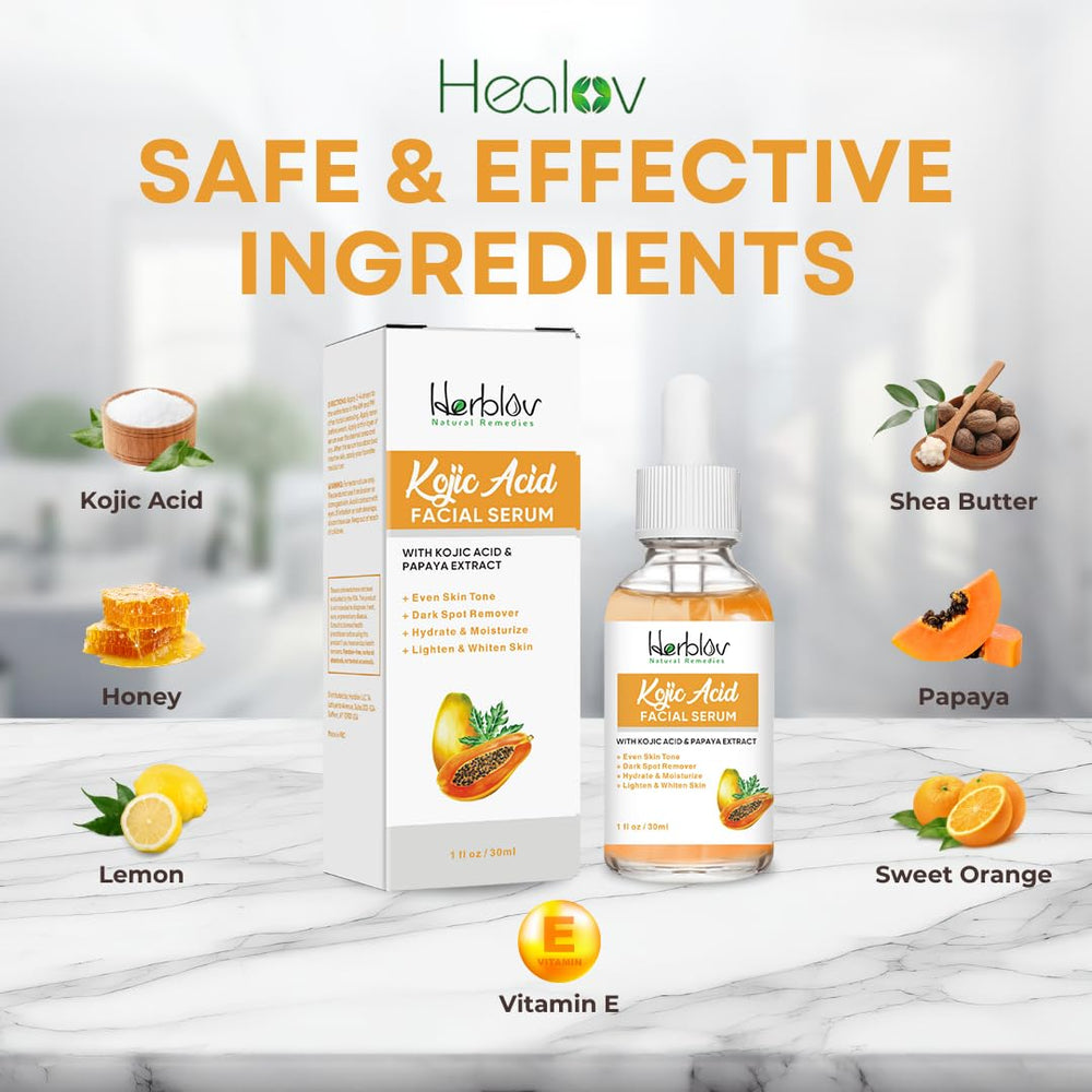 Herblov serum used on neck and décolletage showing even tone benefit