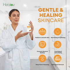Herblov label close-up highlighting organic turmeric and clean ingredients