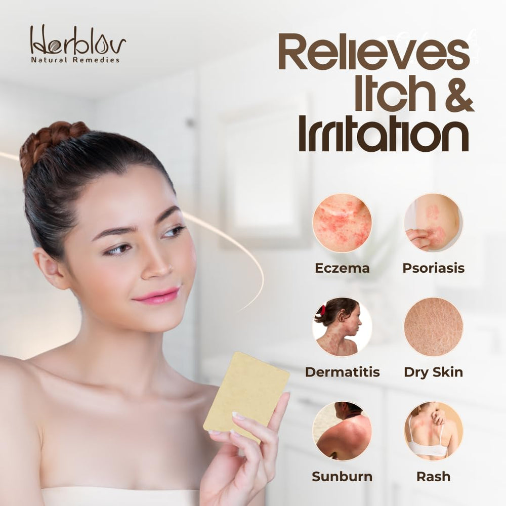 Herblov lather in hand demonstrating creamy, moisturizing foam