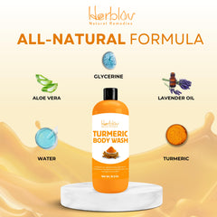 Herblov bottle beside hand for scale showing travel-friendly size