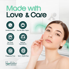 Herblov soap held in hand to show size and solid weight for long-lasting use
