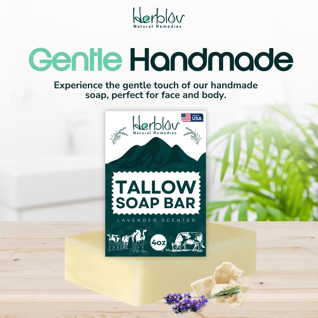 Herblov soap on draining soap dish displaying airflow storage to extend bar life