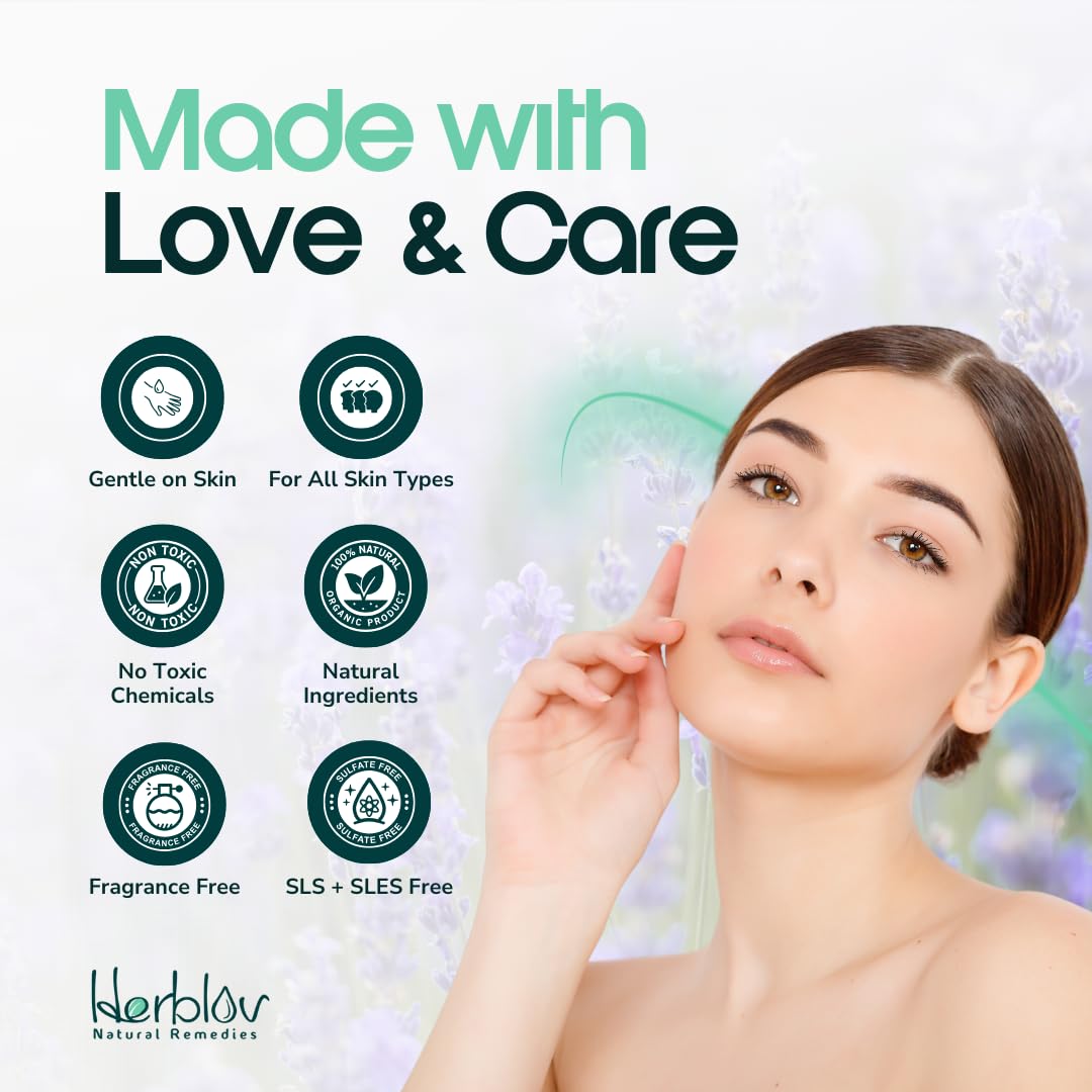 Herblov soap size and scale comparison placed next to a hand for practical usage guidance