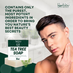 Herblov tea tree soap citrus fragrance detail with citrus peel suggesting fresh scent