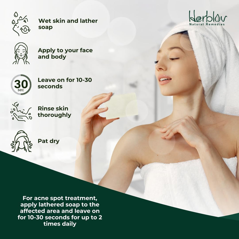 Herblov tea tree soap lifestyle bathroom display showing everyday skincare integration