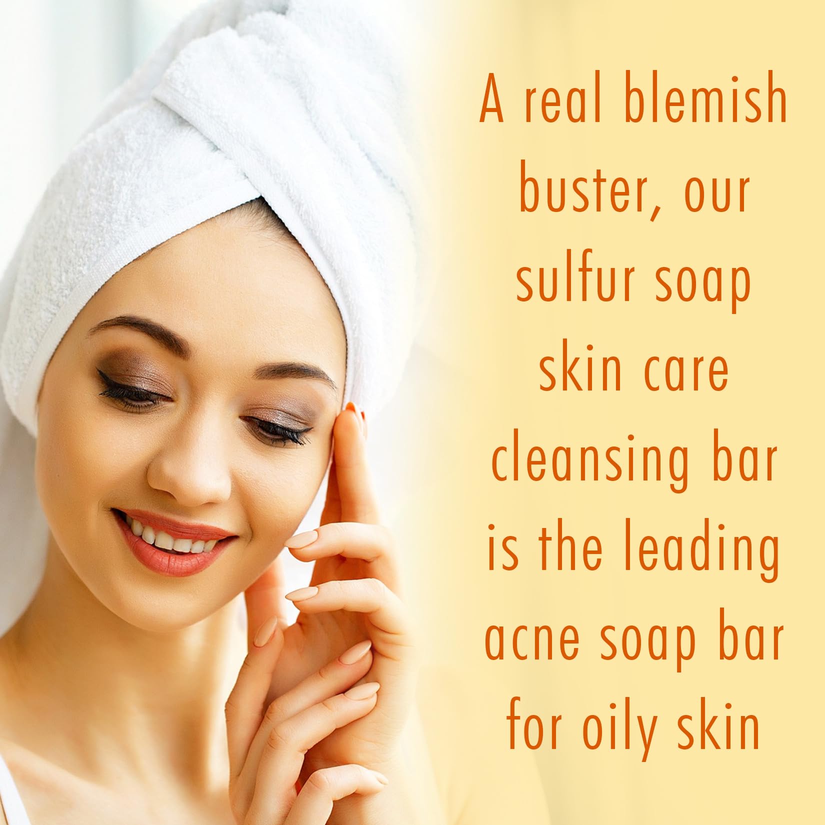 Herblov texture close-up of soap surface showing grain and sulfur clarity for gentle exfoliation