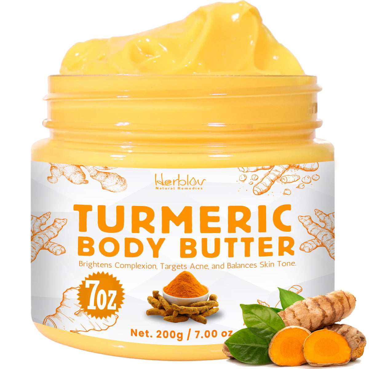 Herblov jar front view showing label and clean design for easy identification