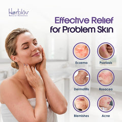 Hand lathering Herblov zinc soap bar creating gentle foam for cleansing