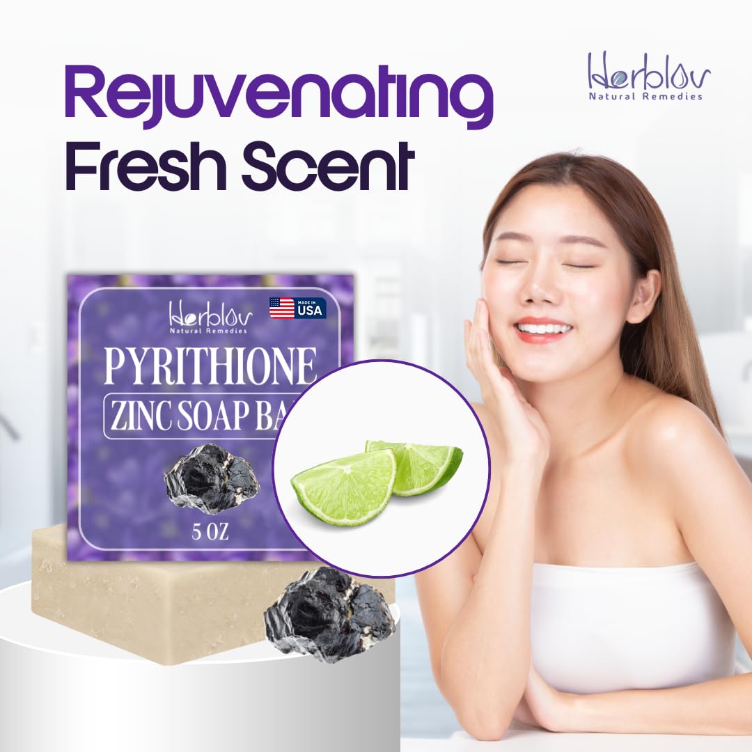 Herblov zinc soap bar placed in bathroom scene for natural routine