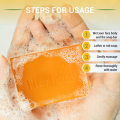 Herbvian rich lather on palm demonstrating effective foam