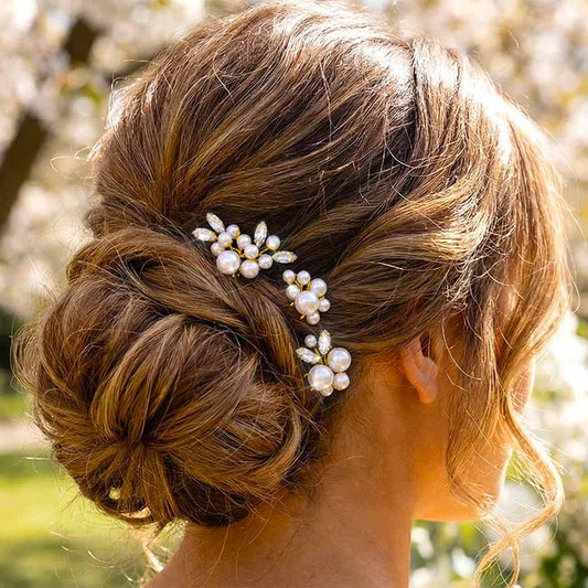 HEREAD gold pack of three bridal pins displayed neatly, adds elegant sparkle
