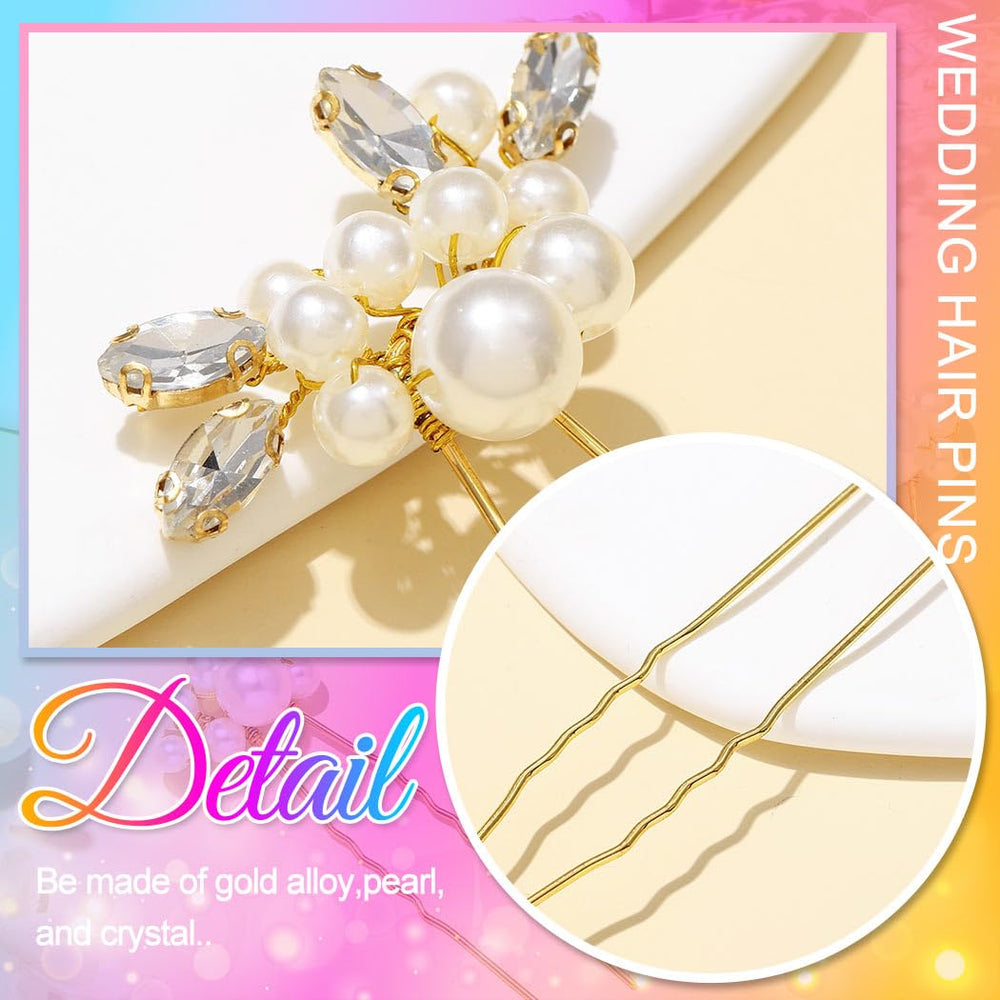 HEREAD three pins inserted in an updo, demonstrates decorative wedding use