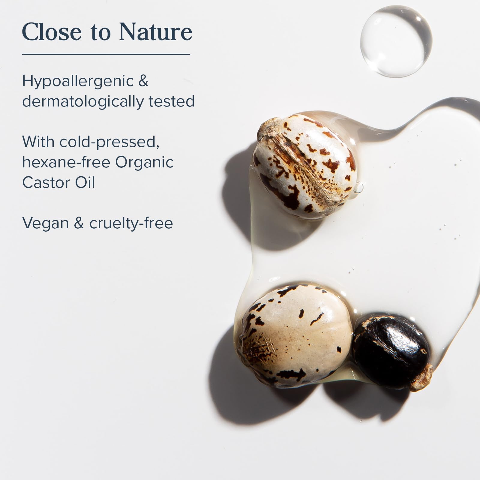 HERITAGE STORE close-up oil texture highlighting rich moisturizing feel