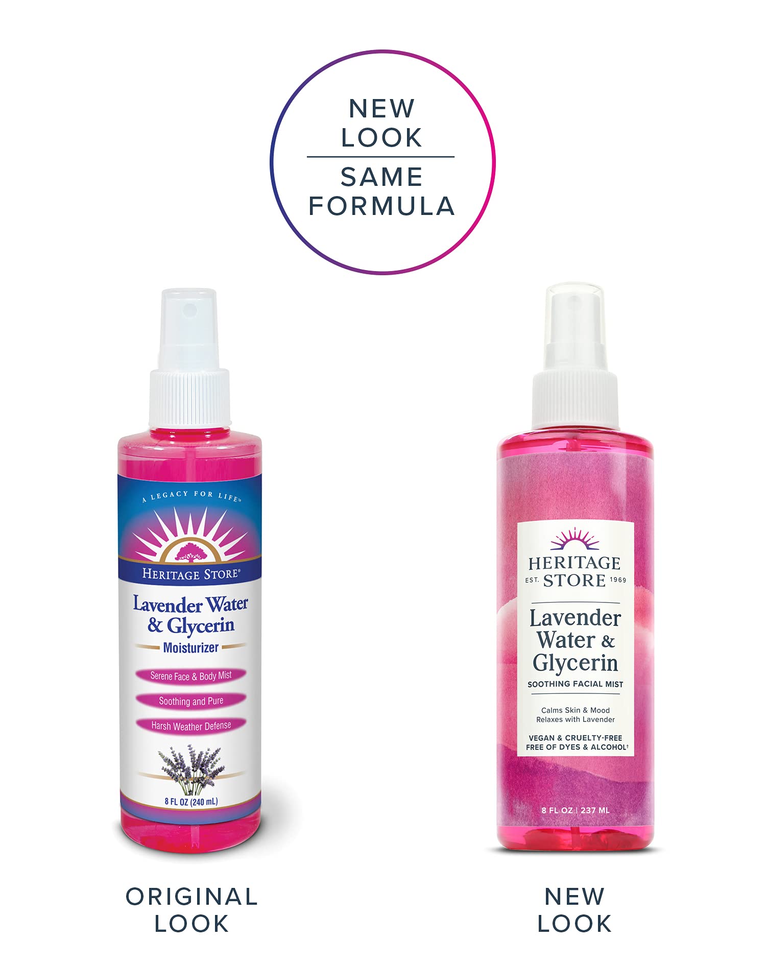 HERITAGE STORE back label with ingredients and clean formulation benefit