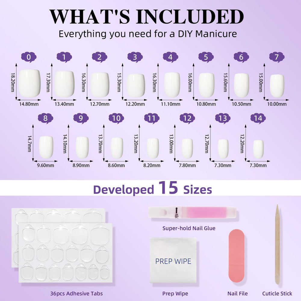 Herlight kit contents with glue, adhesive tabs, stick and mini file included