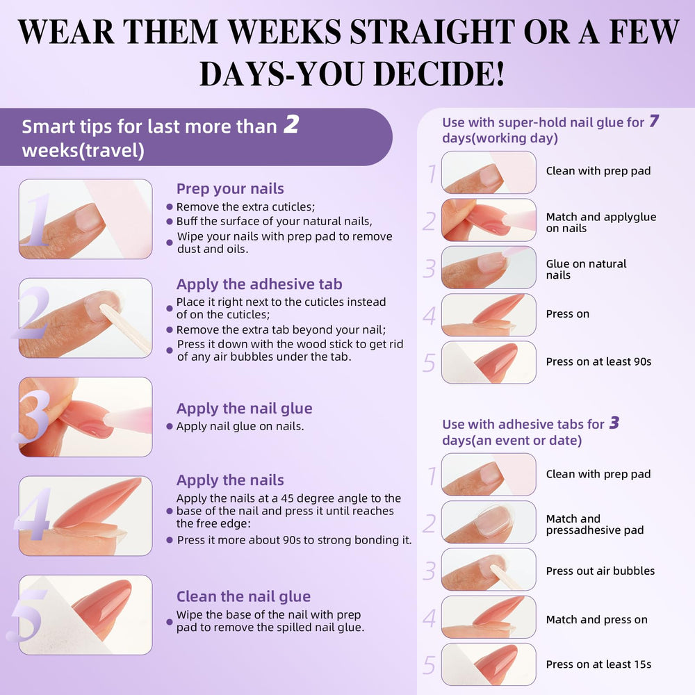 Herlight application scene with woman pressing a short square nail for fast wear