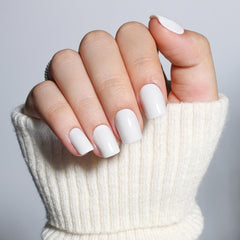 Herlight glossy white tip close-up showing smooth finish and salon shine