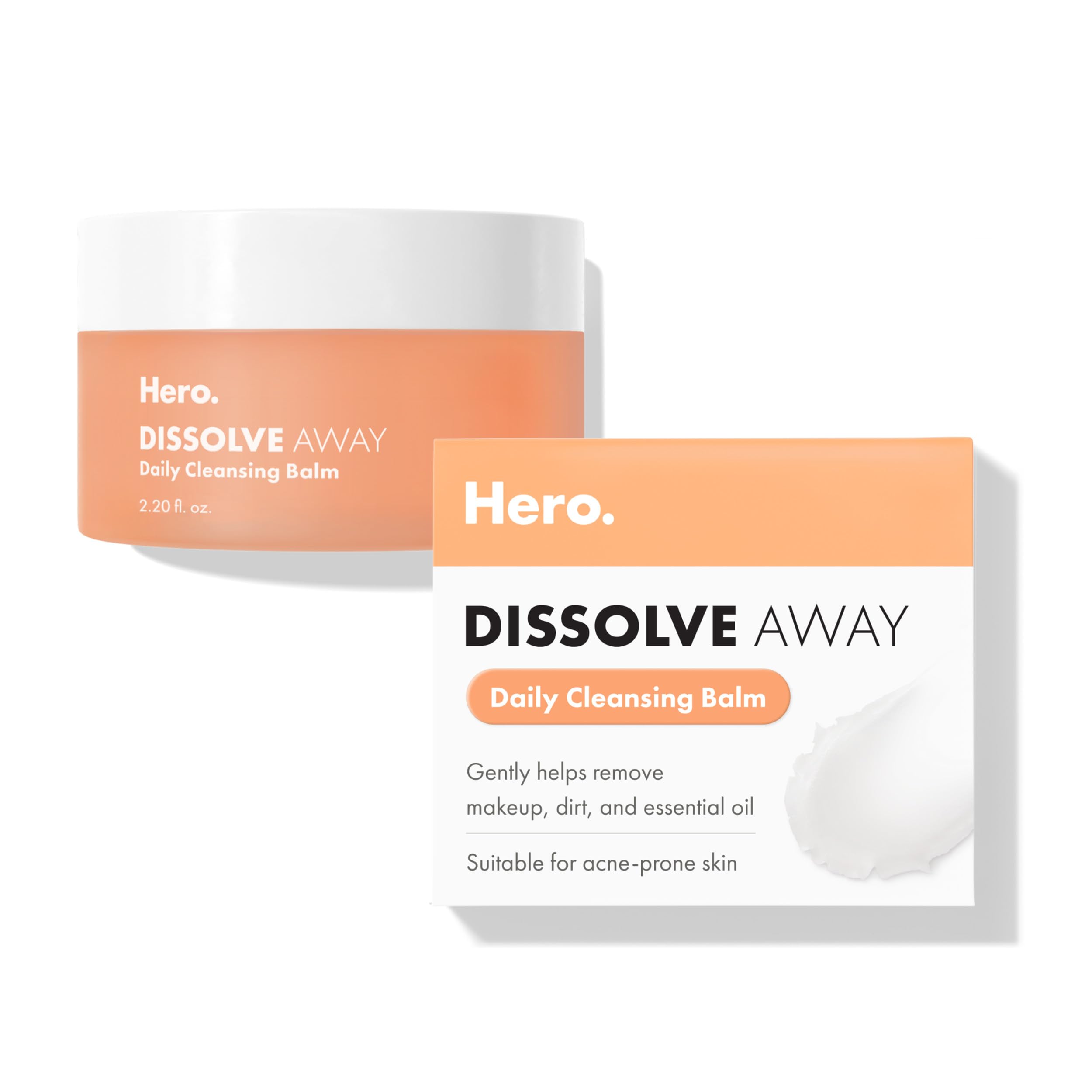 HERO COSMETICS front jar view showing packaging and convenient size