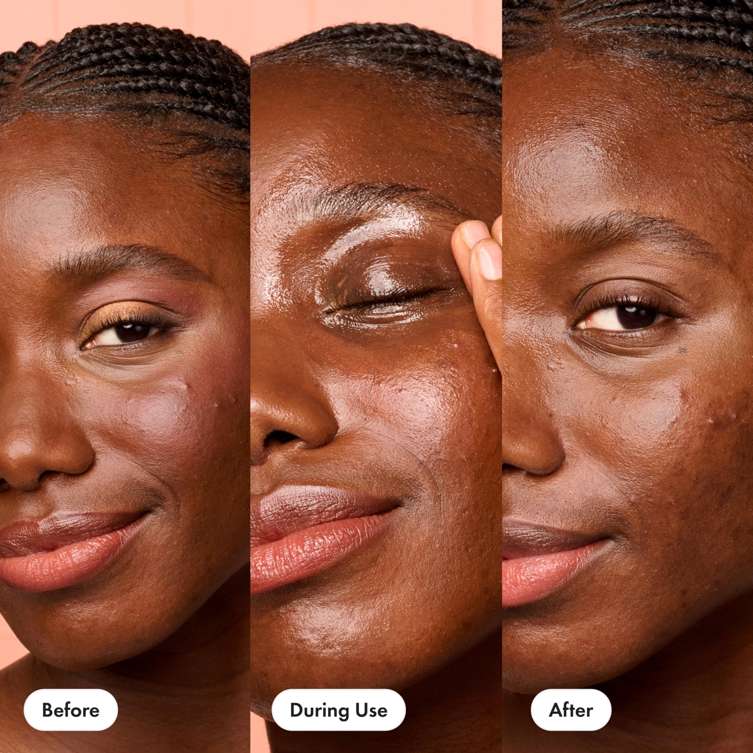HERO COSMETICS massage application on face showing gentle makeup removal