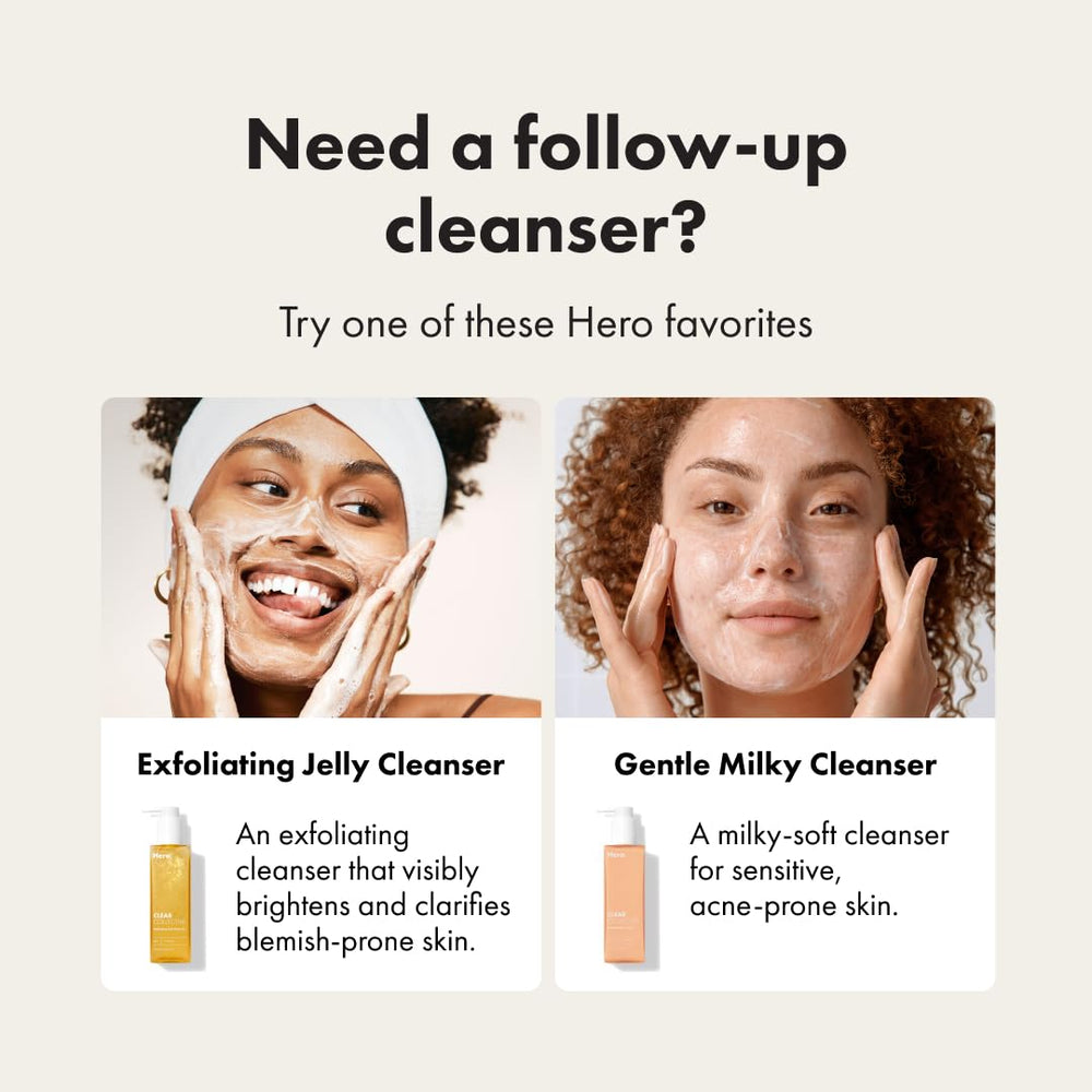 HERO COSMETICS size comparison next to common items showing 2.2 fl oz scale