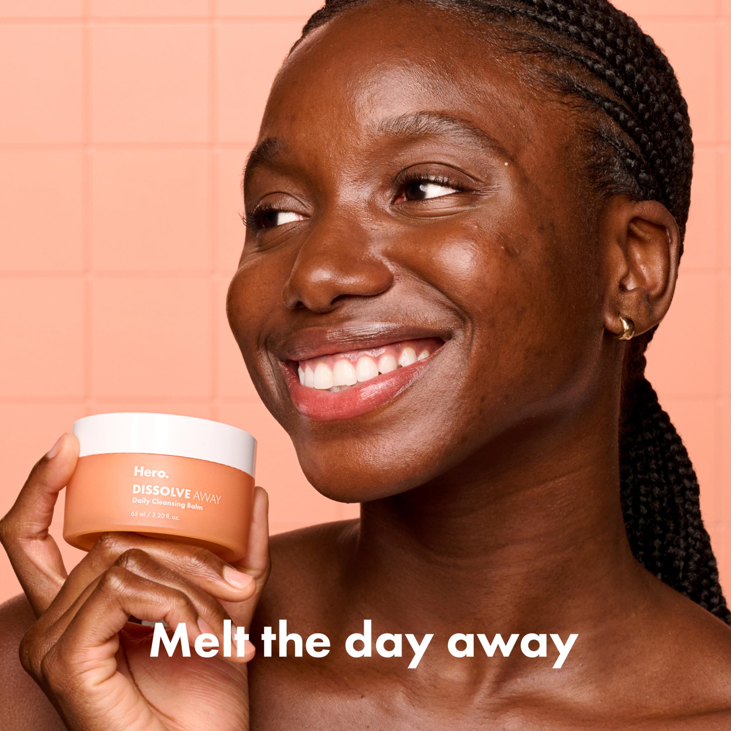 HERO COSMETICS balm texture close-up showing smooth melt and spreadability