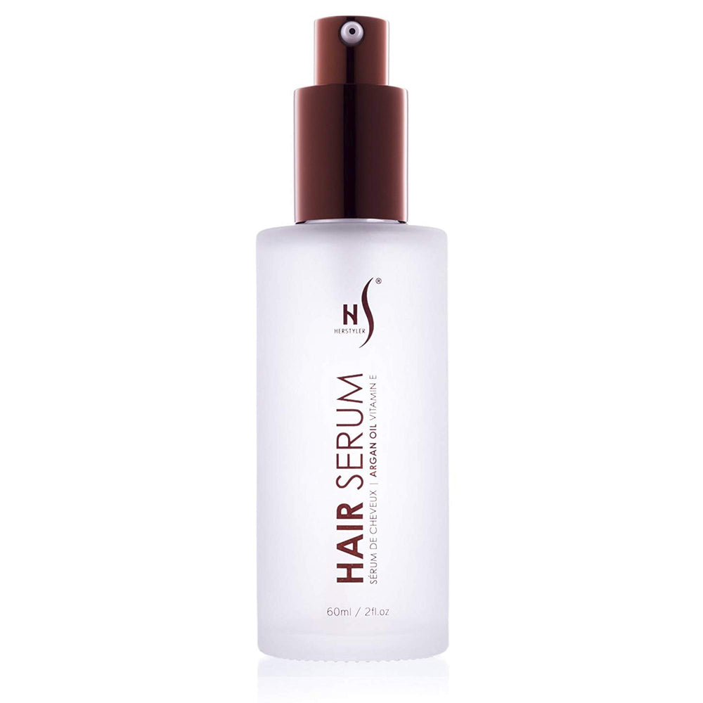 HerStyler front bottle showing label and premium glass design for precise use
