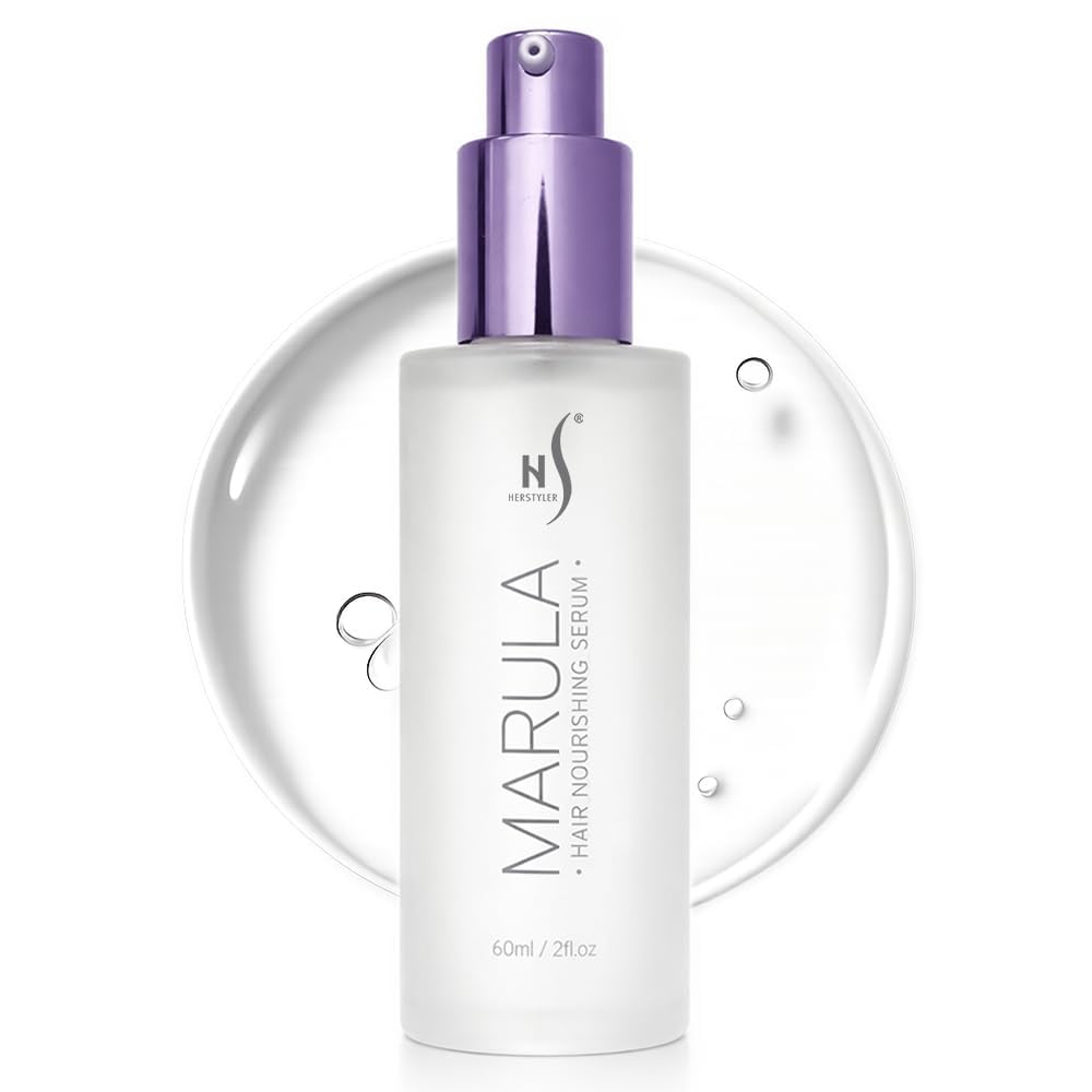 HerStyler front packaging showing 2 fl oz serum and brand benefit