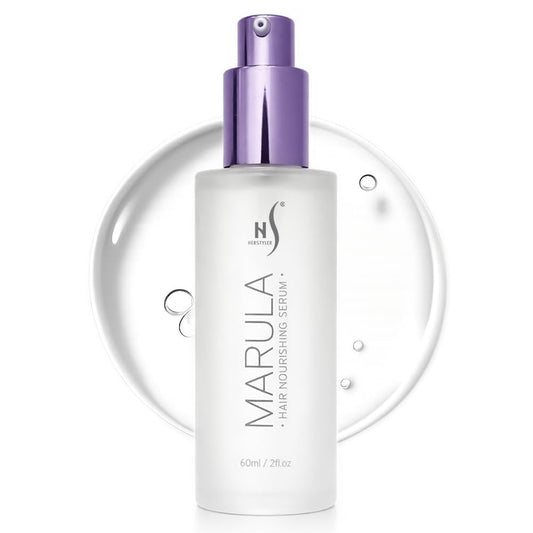 HerStyler front packaging showing 2 fl oz serum and brand benefit