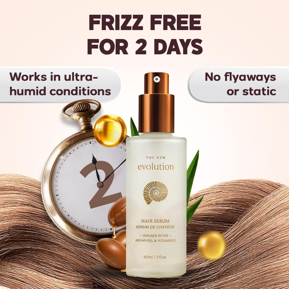 close-up argan oil droplet with HerStyler emphasizing smoothness and shine benefit