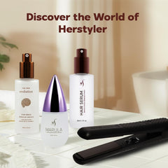 HerStyler ingredient shot highlighting castor oil and vitamin E nourishment
