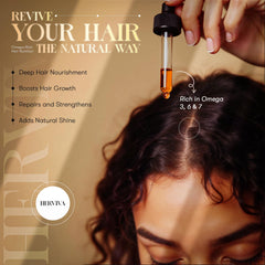 HERVIVA oil drop on skin demonstrating quick absorption and glow