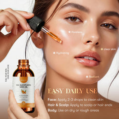 HERVIVA applying oil to hair ends for softer, more manageable strands