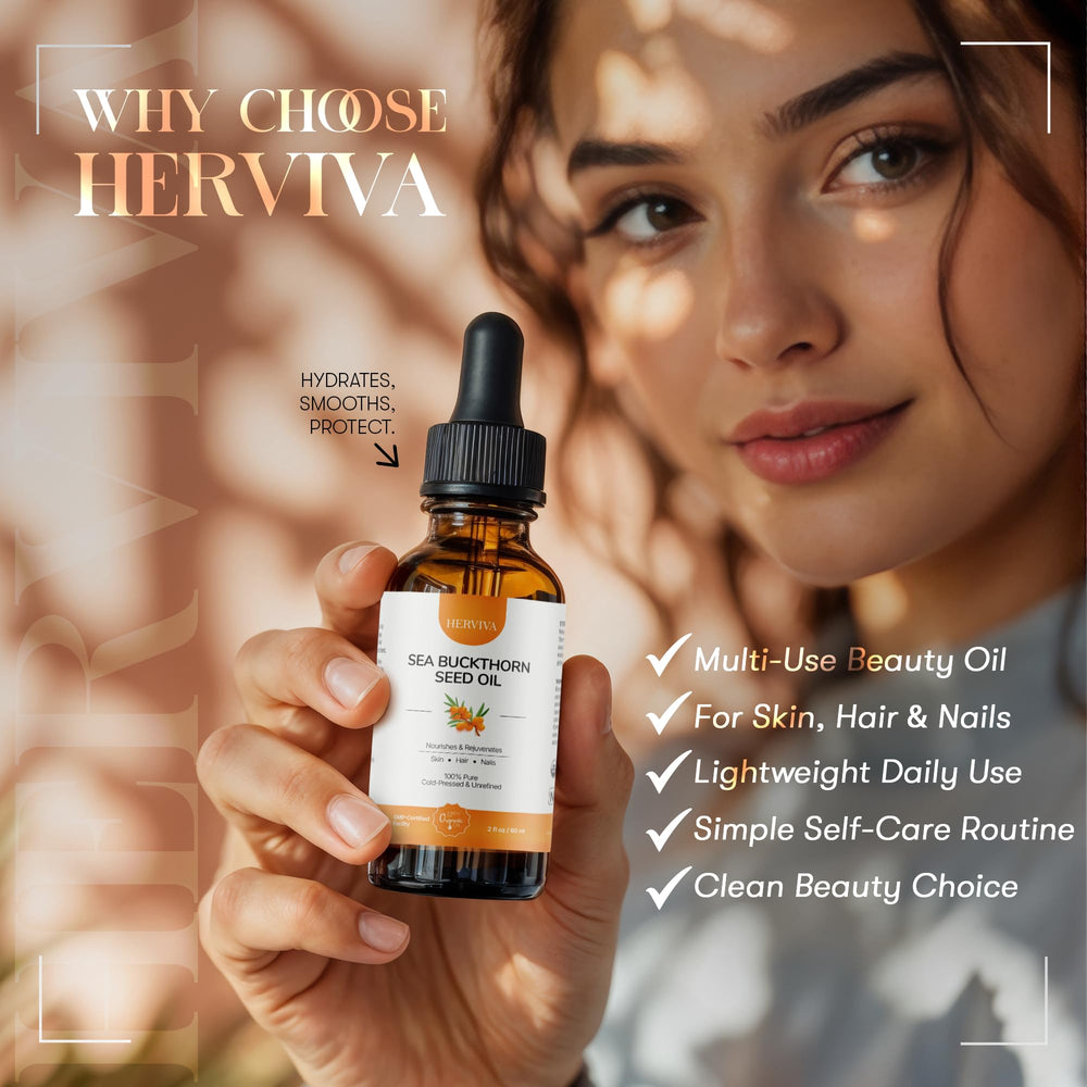 HERVIVA label close-up highlighting cold-pressed, single-ingredient quality