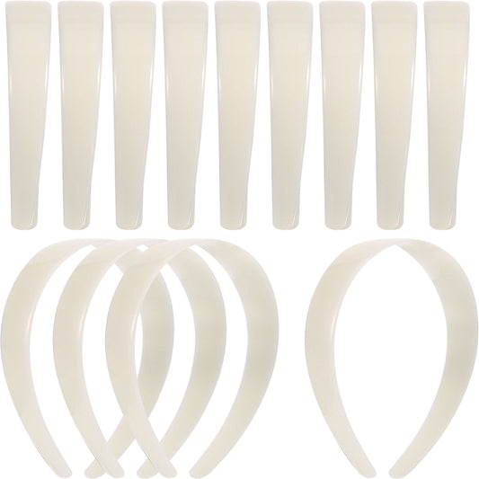 HESTYA front view of 20-pack white headbands showing clean blank surface and quantity benefit