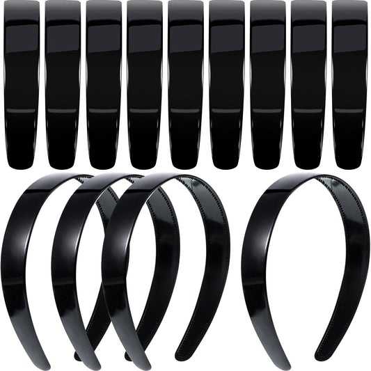HESTYA front view of 20-pack black headbands showing neat stack and bulk supply