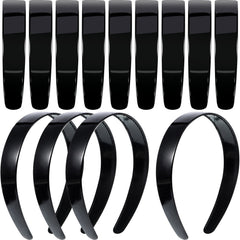 HESTYA front view of 20-pack black headbands showing neat stack and bulk supply