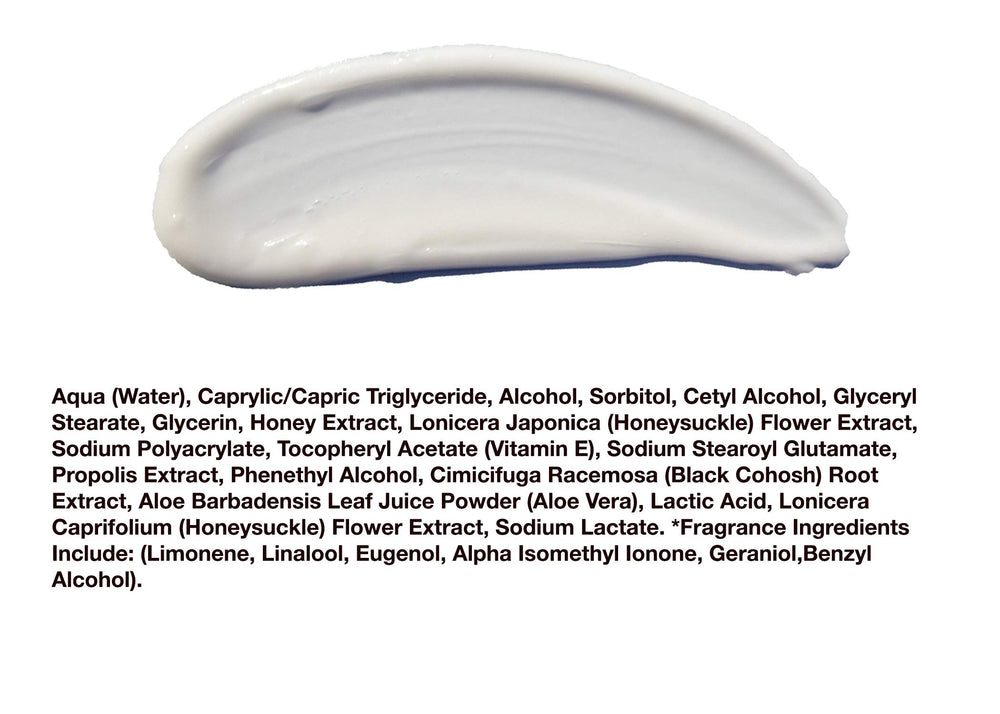 Hey Honey cream in bathroom shelf lifestyle showing gentle daily use
