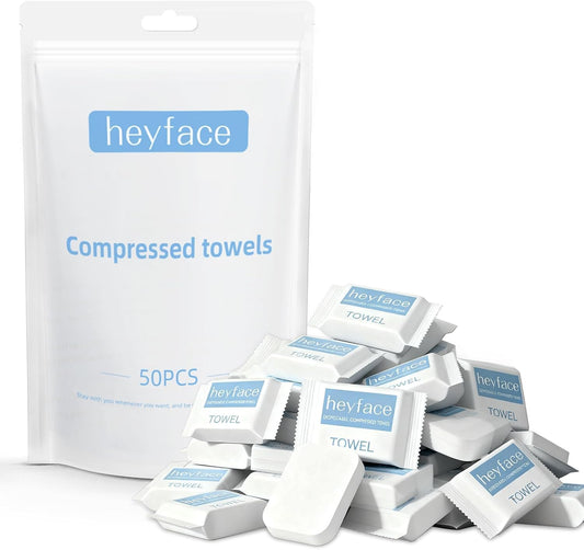 HEYFACE front packaging showing bulk 50-count and waterproof cases for convenience